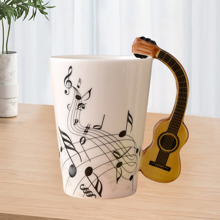 Elegancki Kubek Ceramiczny 12 Uncji z Ilustracjami Instrumentów Muzycznych – Stylowy Ceramiczny Kubek dla Miłośników Muzyki 7