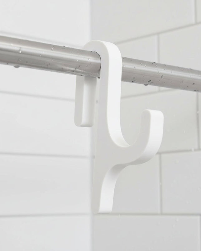 Elegancki Wieszak Łazienkowy na Ręczniki - Szklany Haczyk Prysznicowy, Kompaktowy Design 3D, Czarny/Biały 1