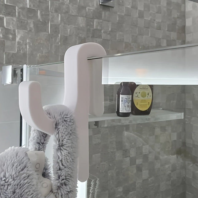 Elegancki Wieszak Łazienkowy na Ręczniki - Szklany Haczyk Prysznicowy, Kompaktowy Design 3D, Czarny/Biały 7