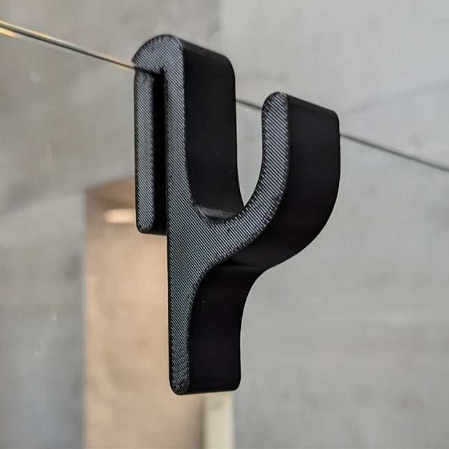 Elegancki Wieszak Łazienkowy na Ręczniki - Szklany Haczyk Prysznicowy, Kompaktowy Design 3D, Czarny/Biały 8