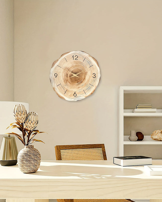 Elegancki Zegar Ścienny z Drewna do Stylowych i Cichych Wnętrz 2