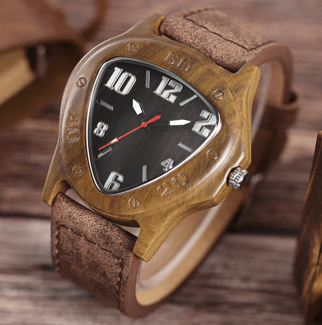 Elegancki Zegarek Męski z Naturalnego Bambusa i Skórzanym Paskiem – Stylowy Czasomierz Kwarcowy na Każdą Okazję 2