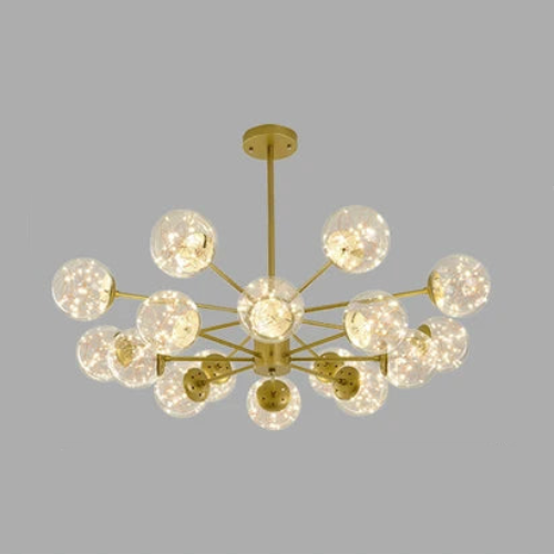 Elegancki Żyrandol Szklany z Żelaza do Salonu i Sypialni – Klasyczny Design, 6-16 Głowic, Łatwy Montaż 16
