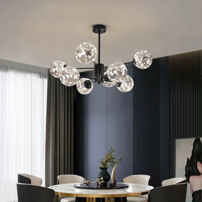 Elegancki Żyrandol Szklany z Żelaza do Salonu i Sypialni – Klasyczny Design, 6-16 Głowic, Łatwy Montaż 5
