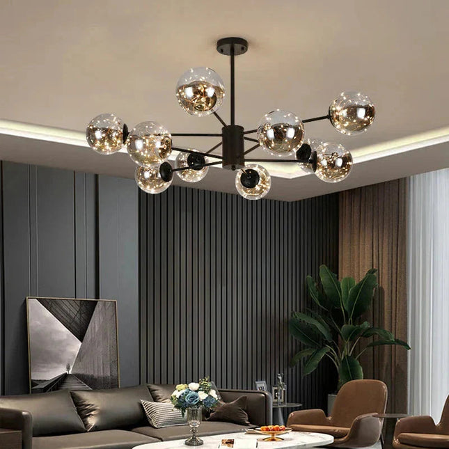 Elegancki Żyrandol Szklany z Żelaza do Salonu i Sypialni – Klasyczny Design, 6-16 Głowic, Łatwy Montaż 6
