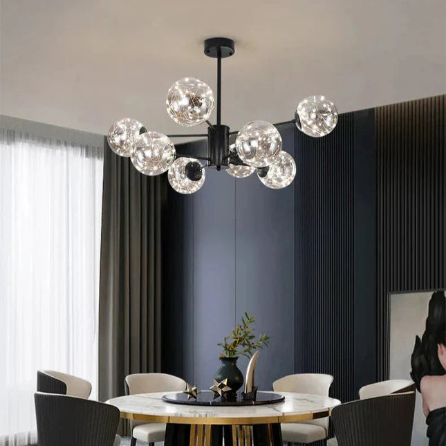 Elegancki Żyrandol Szklany z Żelaza do Salonu i Sypialni – Klasyczny Design, 6-16 Głowic, Łatwy Montaż 7