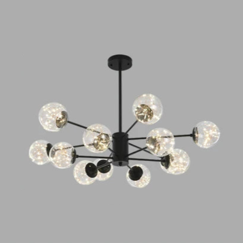 Elegancki Żyrandol Szklany z Żelaza do Salonu i Sypialni – Klasyczny Design, 6-16 Głowic, Łatwy Montaż 9