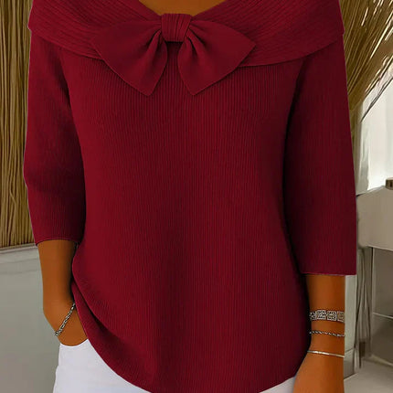 Elegancki sweter z kokardką i dopasowanym krojem – minimalistyczny styl na każdą okazję 3