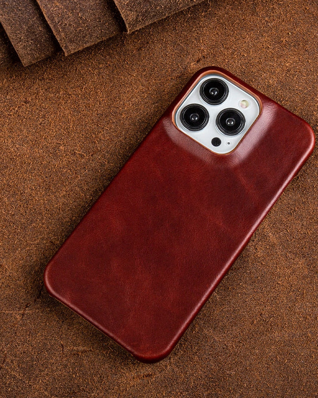 Eleganckie Etui na Telefon iPhone 13 z Olejowoskowej Skóry – Kompatybilne z MagSafe, Ochrona Przed Zabrudzeniami i Zadrapaniami 5