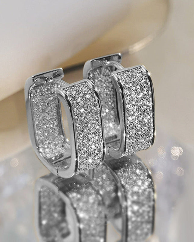 Eleganckie Kolczyki Koła z Cyrkonią w Geometrycznym Wzorze – Miedziany Stop, Lekkie i Stylowe 5