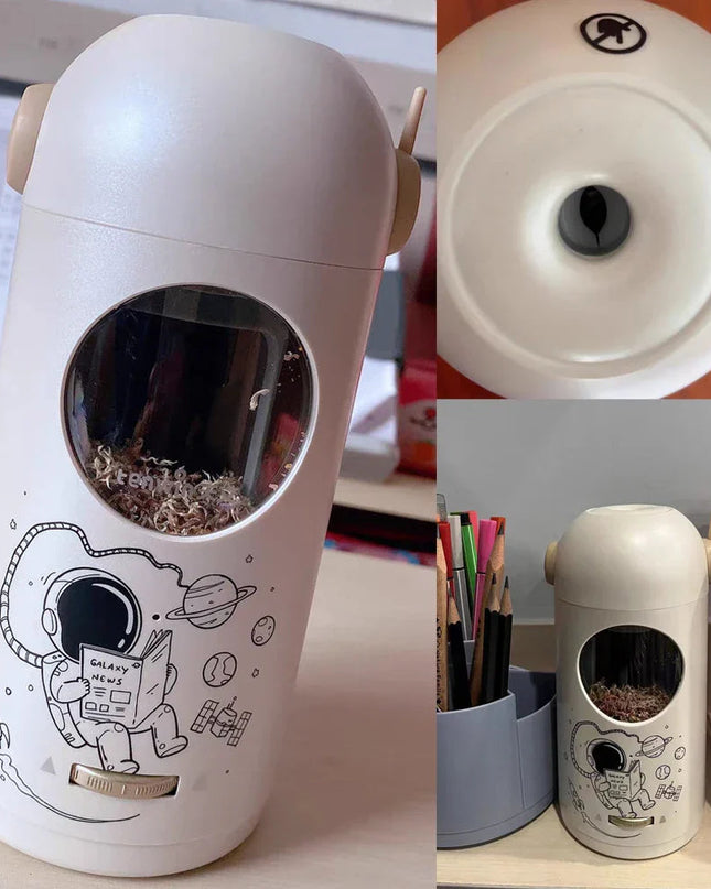 Elektryczna temperówka do ołówków z automatycznym zatrzymaniem – Futurystyczny design astronauty 1