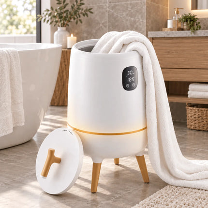 Elektryczny podgrzewacz do ręczników z timerem LED i aromaterapią, pojemność 20L, bia 2