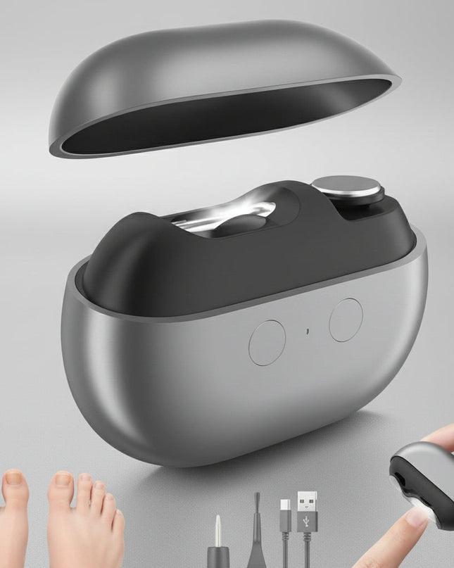 Elektryczny obcinacz do paznokci z oświetleniem LED i funkcją ładowania przez USB do paznokci u stóp i rąk – precyzyjne narzędzie do przycinania 1