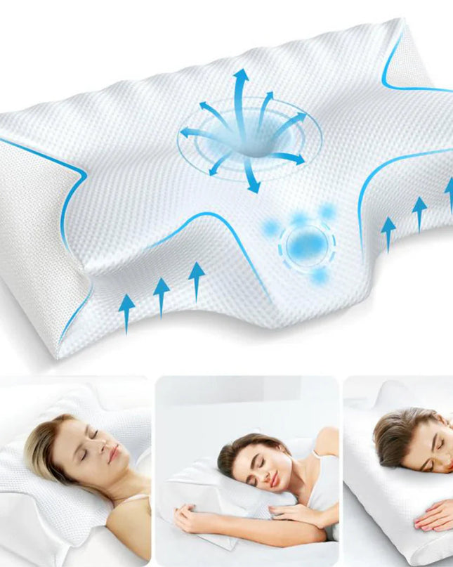 Ergonomiczna Poduszka Ortopedyczna do Spania z Pianki Memory Foam – Podwójna Wysokość i Hipoalergiczny Pokrowiec 1