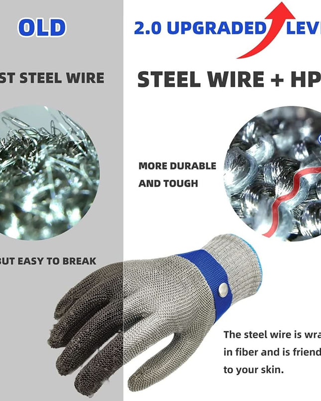 Ergonomiczne Rękawice Ochronne ze Stali Nierdzewnej z Ochroną Przed Przecięciem – Wysoka Jakość Rękawice Robocze 7