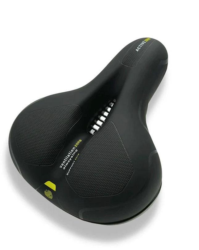 Ergonomiczne siodełko rowerowe z żelową wyściółką i amortyzującą konstrukcją zapewniającą komfortową jazdę na rowerze 7