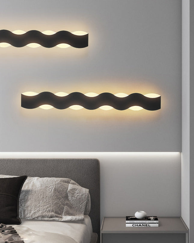 Falisty Kinkiet Zewnętrzny LED, Wodoodporny, Nowoczesny Design, Różne Wymiary, Żelazo i Akryl 6