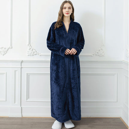 FlanelLuxe | Bardzo długi szlafrok termiczny zapewniający komfort zimą 3