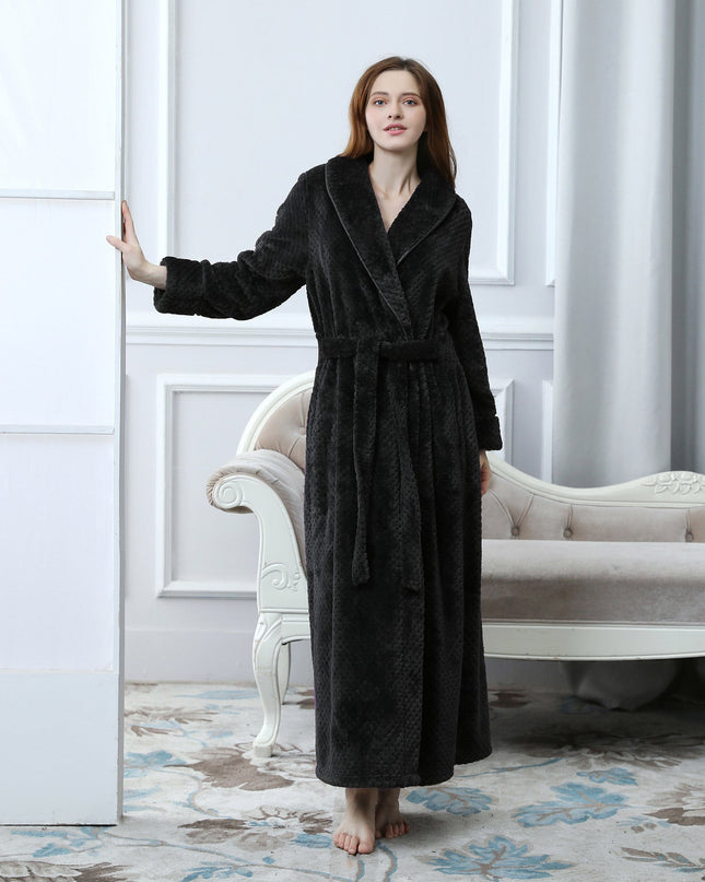 FlanelLuxe | Bardzo długi szlafrok termiczny zapewniający komfort zimą 6