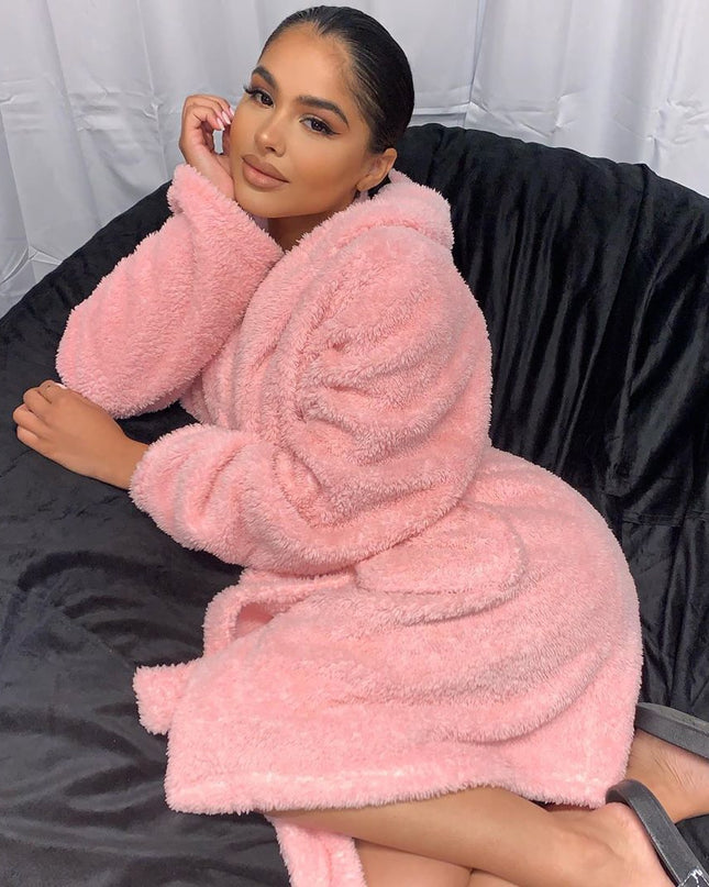 Flanelowa Piżama Damska Z Kapturem, Ciepła Dwuczęściowa Odzież Na Zimowe Noce, Komfortowa I Stylowa 1