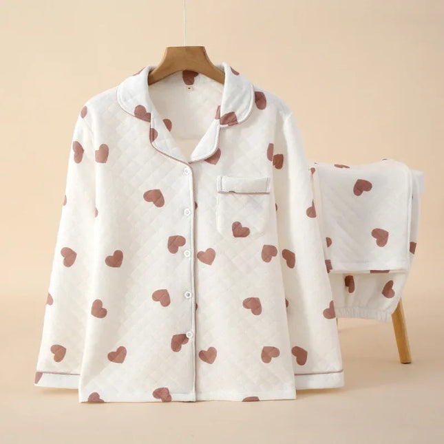 FloralCozy | Piżama z długim rękawem w kwiaty na zimowe noce 1