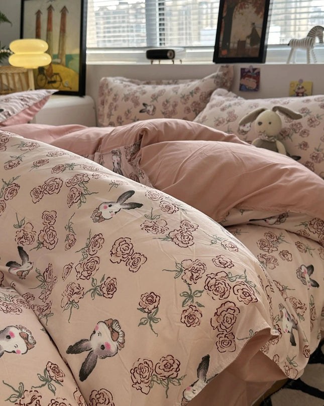 FloralNest | Różowa pościel kwiatowa 3