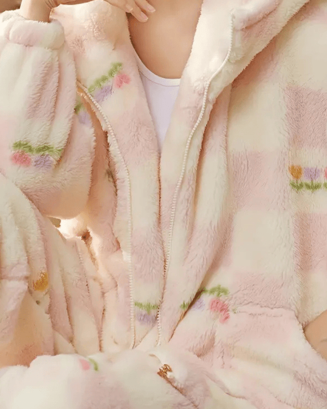 FluffyWarm - 2-częściowy, przytulny, zimowy komplet piżamowy - miękki i puszysty komplet wypoczynkowy dla kobiet 3