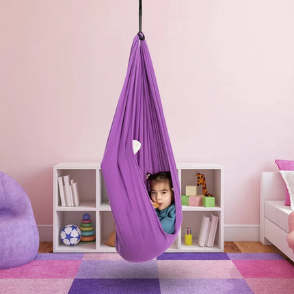 Fotel hamakowy dla dzieci z kokonowym siedziskiem, wiszący styl 100x280 cm, idealny do czyt 6