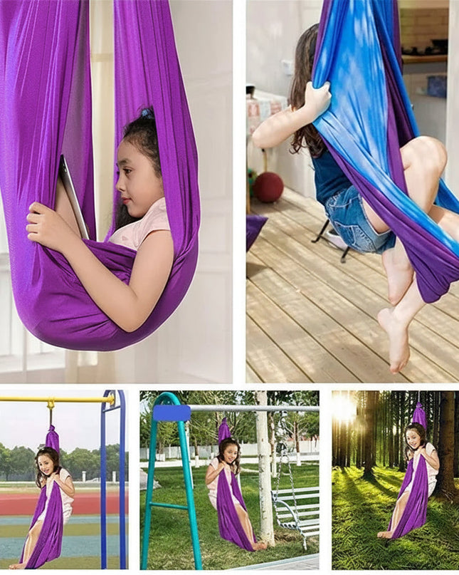 Fotel hamakowy dla dzieci – wiszący fotel w stylu kokonu do użytku wewnątrz pomieszczeń, do sypialni i pokoi zabaw – 100 cm x 280 cm 5