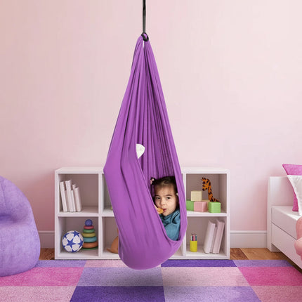 Fotel hamakowy dla dzieci – wiszący fotel w stylu kokonu do użytku wewnątrz pomieszczeń, do sypialni i pokoi zabaw – 100 cm x 280 cm 6