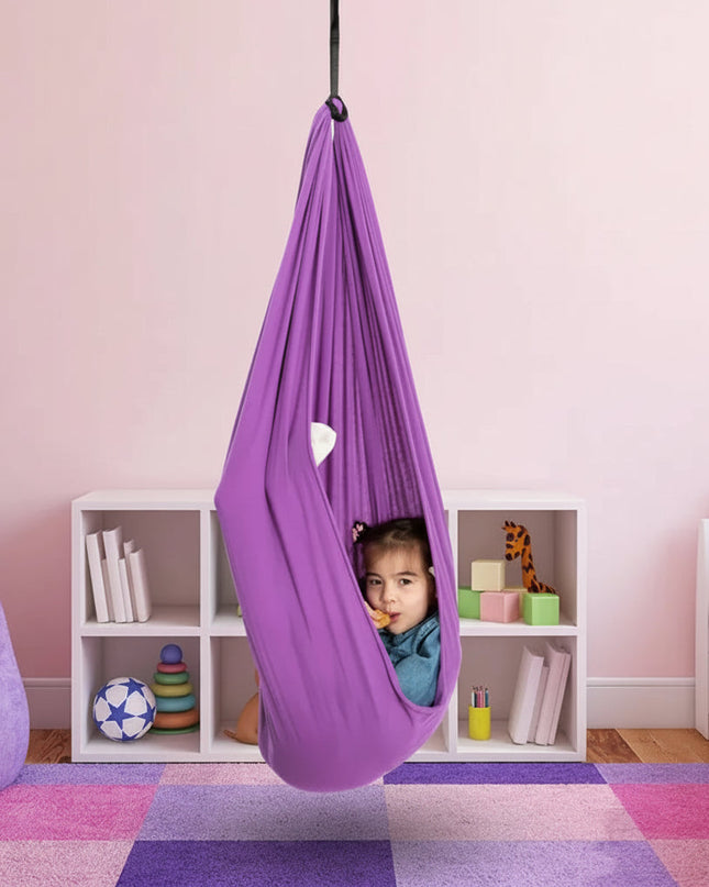 Fotel hamakowy dla dzieci – wiszący fotel w stylu kokonu do użytku wewnątrz pomieszczeń, do sypialni i pokoi zabaw – 100 cm x 280 cm 6