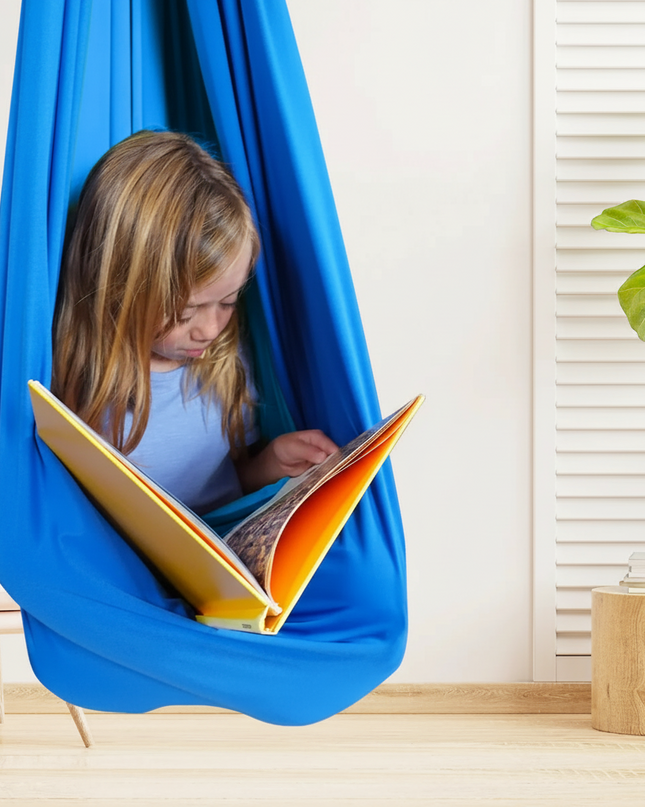 Fotel hamakowy dla dzieci – wiszący fotel w stylu kokonu do użytku wewnątrz pomieszczeń, do sypialni i pokoi zabaw – 100 cm x 280 cm 7