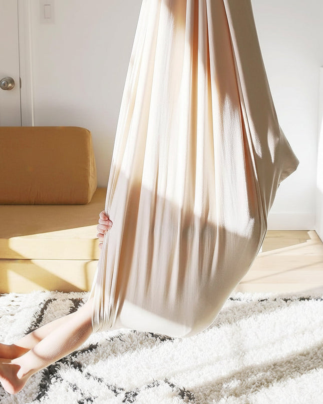 Fotel hamakowy dla dzieci – wiszący fotel w stylu kokonu do użytku wewnątrz pomieszczeń, do sypialni i pokoi zabaw – 100 cm x 280 cm 8