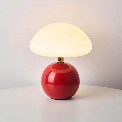 Francuska Lampa Grzybowa Ceramiczna 20 cm – Styl Bauhaus, Trzy Kolory Światła, Idealna do Salonu i Sypialni 10