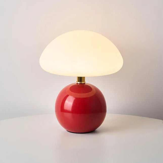 Francuska Lampa Grzybowa Ceramiczna 20 cm – Styl Bauhaus, Trzy Kolory Światła, Idealna do Salonu i Sypialni 10