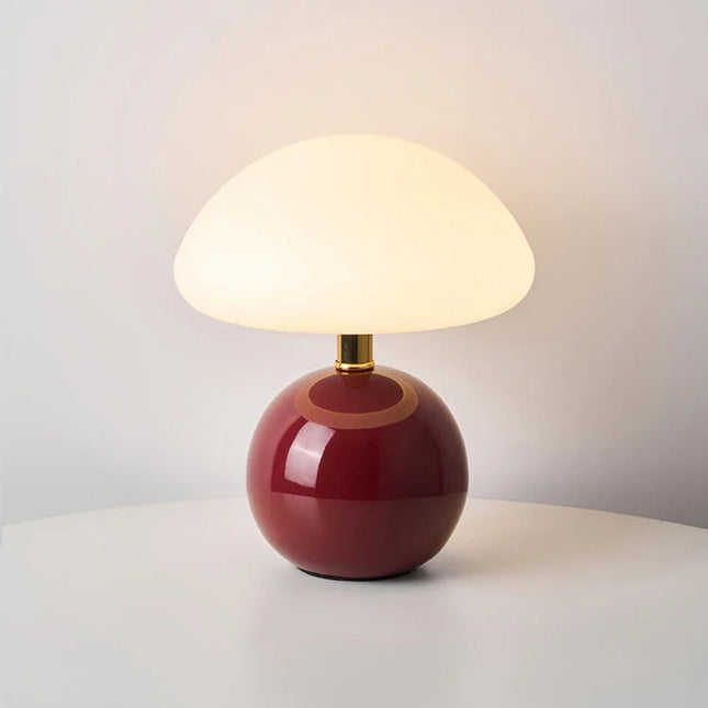 Francuska Lampa Grzybowa Ceramiczna 20 cm – Styl Bauhaus, Trzy Kolory Światła, Idealna do Salonu i Sypialni 12