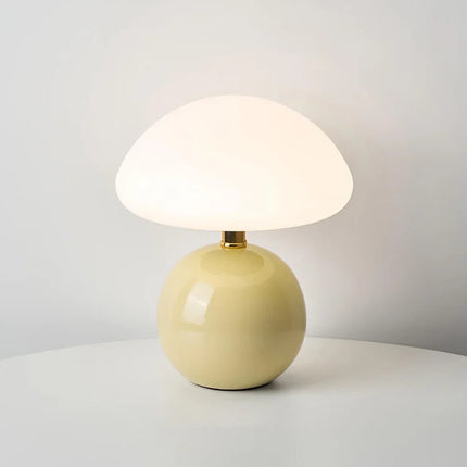 Francuska Lampa Grzybowa Ceramiczna 20 cm – Styl Bauhaus, Trzy Kolory Światła, Idealna do Salonu i Sypialni 13