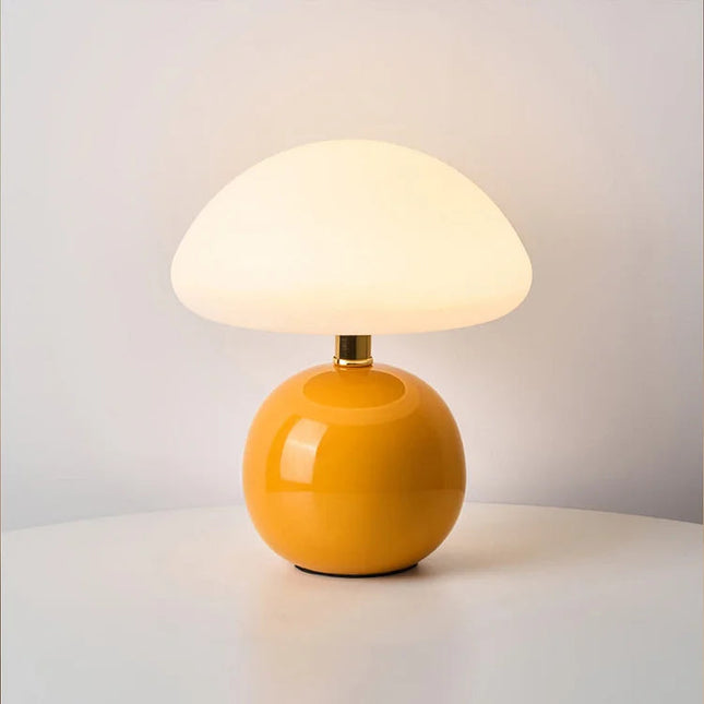 Francuska Lampa Grzybowa Ceramiczna 20 cm – Styl Bauhaus, Trzy Kolory Światła, Idealna do Salonu i Sypialni 9