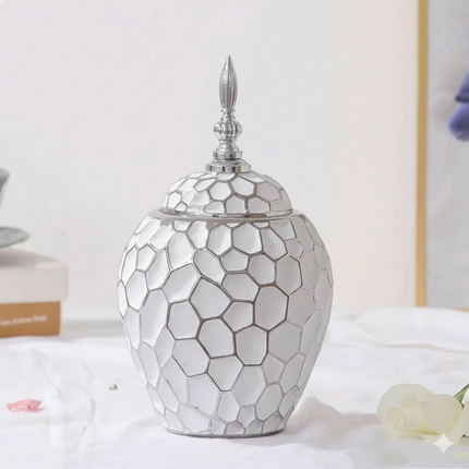Elegancki wazon ceramiczny – ze złotym akcentem – stylowy dodatek do każdego wnętrza – idealny do świeżych lub sztucznych kwiatów