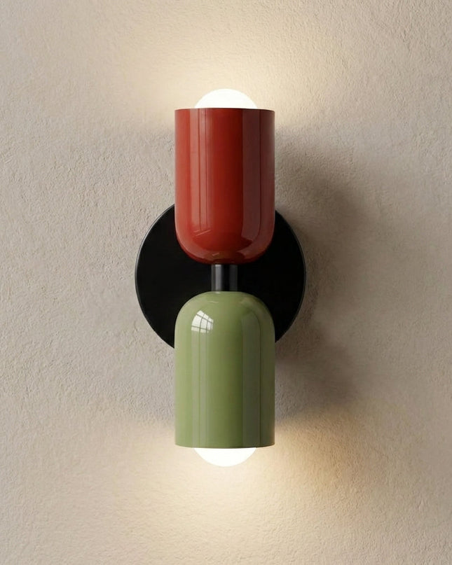 Geometryczna lampa ścienna z miękkim, nastrojowym światłem – nowoczesne oświetlenie kinkietowe z metalu i matowego szkła 10