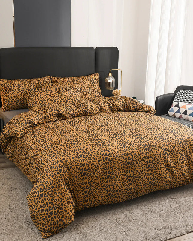 Geometryczny Zestaw Poszewek na Kołdrę 200x220 – Niebiesko-Pomarańczowy Styl Retro z Miękkiego Materiału 1