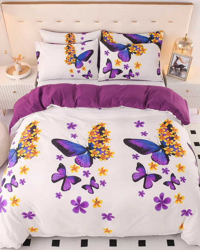 Geometryczny Zestaw Poszewek na Kołdrę 200x220 – Niebiesko-Pomarańczowy Styl Retro z Miękkiego Materiału 2