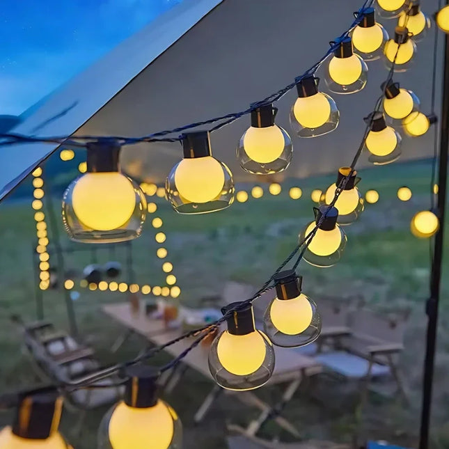 Girlanda świetlna solar LED o długości 4,9m/9,7m z ciepłym białym światłem, 6