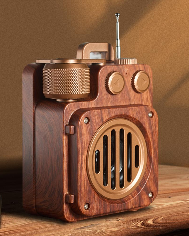 Głośnik Bluetooth Retro z Głębokim Basem – Estetyka Dark Academia 1