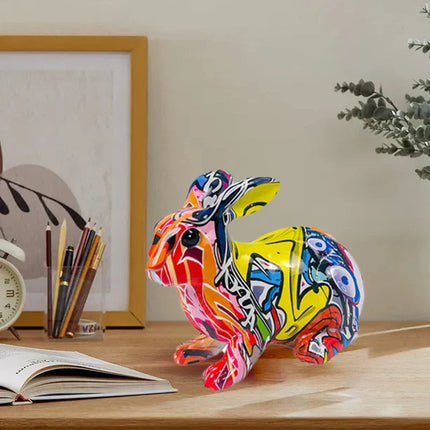 Graffiti Królik do barwnej dekoracji wnętrz 2