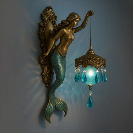 Handmade Wall Lamp with Soft LED Lighting – Fantasy Spiritual Motif – Wireless Wall Sconce 0