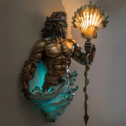 Handmade Wall Lamp with Soft LED Lighting – Fantasy Spiritual Motif – Wireless Wall Sconce 1