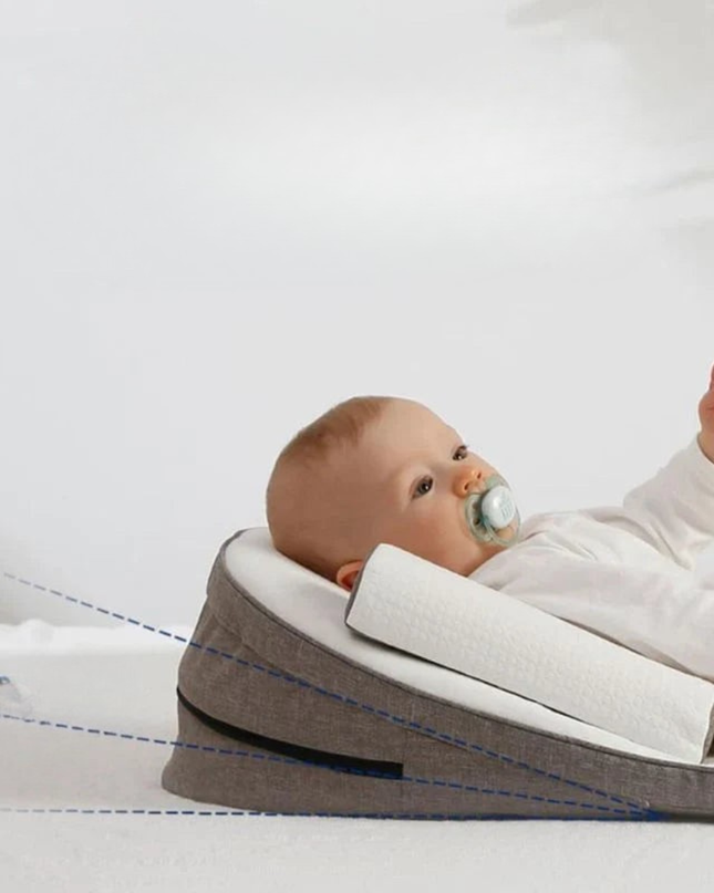 Hipoalergiczna Poduszka Klinowa dla Niemowlaka z Ergonomicznym Wsparciem - Bezpieczne Spanie na Boku, Oddychająca Pianka i Bawełna 2