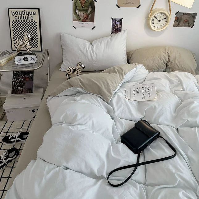 HueSoft | Zestaw poszewek na kołdrę z mikrofibry w kolorze białym 7