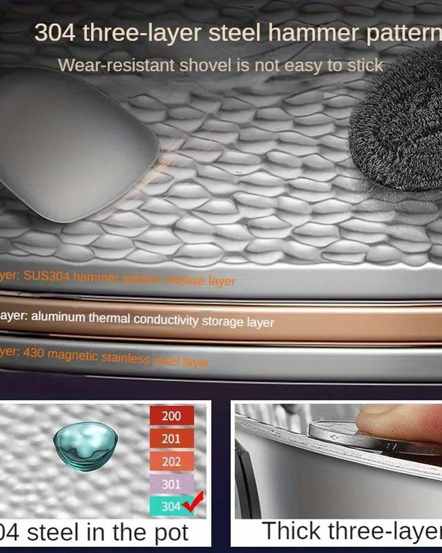 Indukcyjny Wok z Czystego Tytanu 32 cm – Patelnia Wok z Okrągłym Dnem, Idealna do Smażenia i Gotowania 3